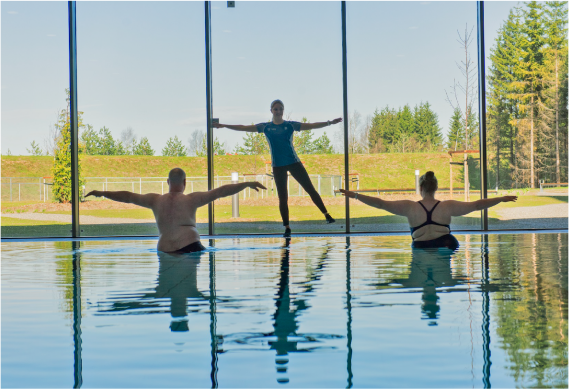 The hospital swimming pool for post-op rehabilitation
