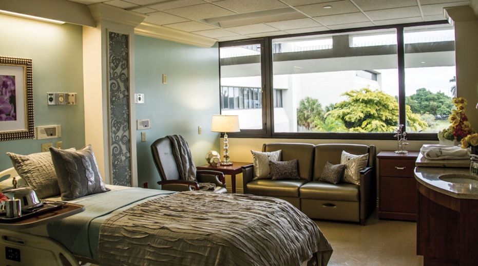 A patient room which feels more like a hotel room